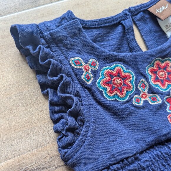 Tea Collection Martha Berry Embroidered Romper - Size 18-24M - Picture 4 of 7